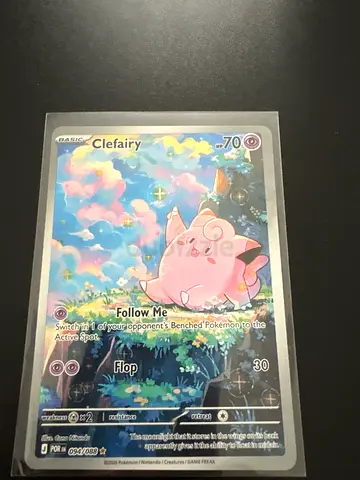 Pokémon TCG Clefairy Full-Art Holo Card (Sleeved)