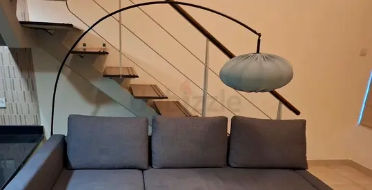 Modern arc floor lamp with lamp shade