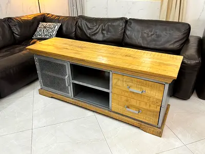 Solid wood Dark Grey tv cabinet