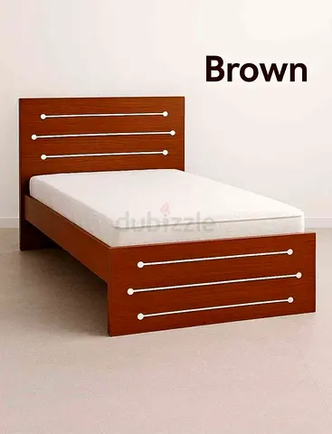 Brand New Brown Double 120x190cm Bed Frame with Headboard  Footboard and Mattress