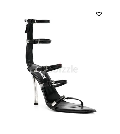 Versace black stiletto sandals