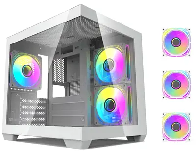 DARKFLASH D275M CASE WITH 3 ARGB FANS White