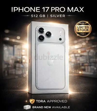 Brand new sealed iPhone 17 Pro Max 512GB TDRA — Silver