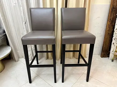 Crate and barrel lowe smoke leather Bar Stools