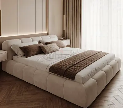 Brend New high quality fabric luxury king size 180x200 Bed with spring mattress available