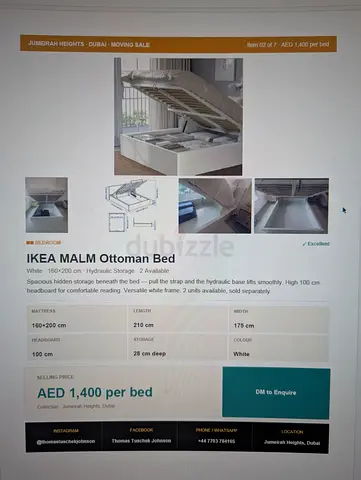 IKEA MALM Ottoman Bed