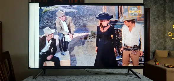 LED LCD TV — working, with one part of screen is white.