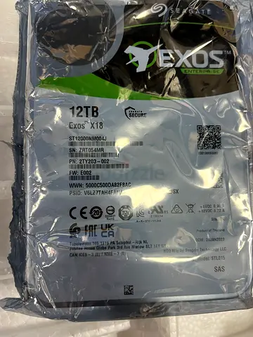 Seagate Exos X18 12TB Enterprise HDD (SAS) - Sealed in Anti-Static Bag