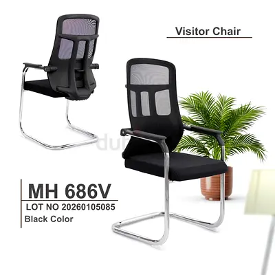 Modern Black Mesh Visitor Chair New For Sale
