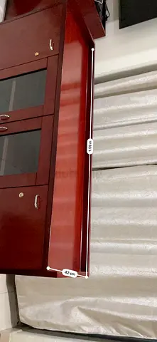 Solid wood display cabinet with glass doors