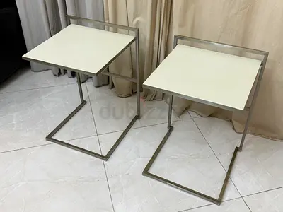 Poltrona Frau top genuine leather and metal nightstands