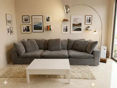 Dark grey pianca feather 🪶 filled modular sofa