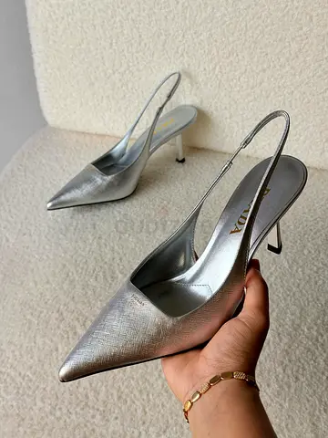 Prada womens sliver heels