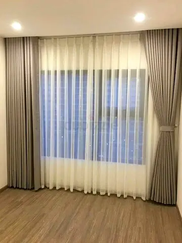 Elegant Grey and white blackout double Curtains