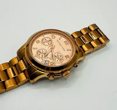 Michael Kors Womens Runway Rose Gold-Tone Watch MK5128