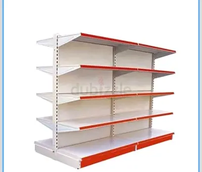 Heavy-duty retail gondola shelving unit (steel display rack)
