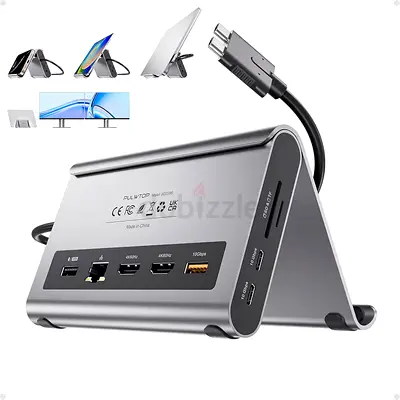 Pulwtop USB C Docking Station Dual 4K Monitor for MacBook Pro/Air MacBook Pro Dock Stand Dual Dsplay