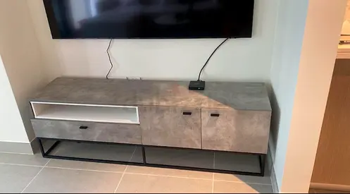 Selling my modern concrete-effect TV console with storage
