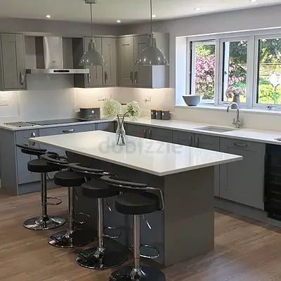 Black kitchen island