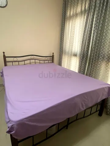 Queen size bed frame with mattress - good condition