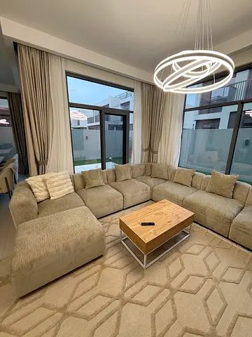Contemporary L-shaped Sofa Set with Coffee Table