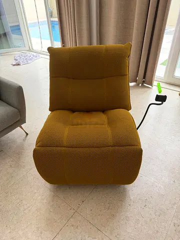 Mustard yellow single lounge chair — comfy modern lounger