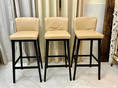Italian Leather Comfy biege bar stools