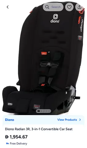 Diono Radian 3R 3-in-1 Convertible Car Seat - Black (Good Condition)