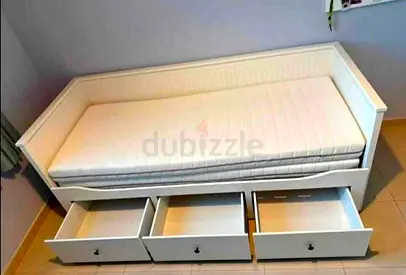 IKEA Hamnes day bed with 2 mattress and 3store drawers