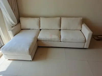 Ikea vimle beige color lshape sofabed with storage space