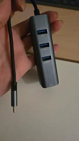 USB-C to 3x USB-A 3.0  LAN Internet Wire Compact Hub — Works Perfectly