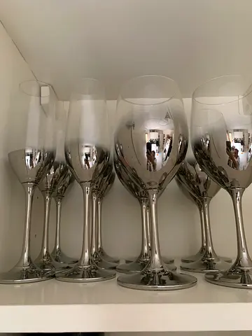 Set of 12 silver glasses