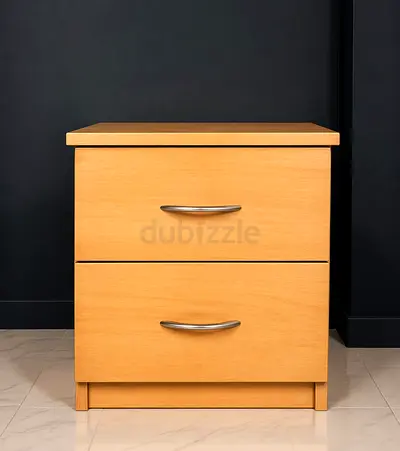 Modern Bedside Table / Nightstand – 2 Drawer Wooden Cabinet (Brand New)