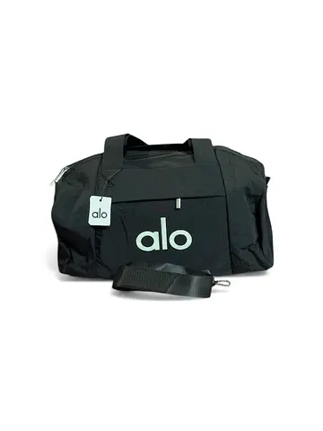 Alo black duffel bag — gym/travel with removable shoulder strap