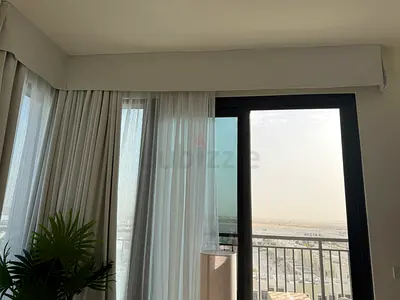 Neutral floor-to-ceiling full blackout curtains and pelmet - brand new