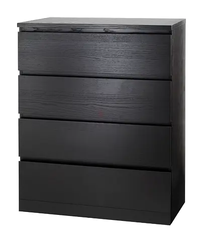 Selling my black 4-drawer dresser - good condition