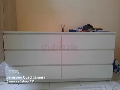 White 6-drawer dresser - clean  sturdy