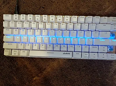 AJAZZ White Compact Mechanical RGB Keyboard (Wired) - Used