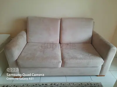 Beige 2-Seater Fabric Sofa (Loveseat) - Used, Good Condition