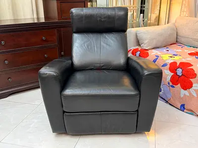 Italian genuine leather manual armchair