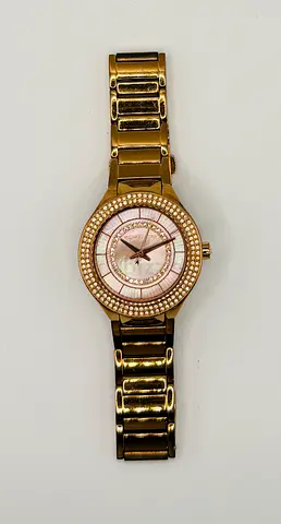 Michael Kors Womens Mini Kerry Quartz Watch Rose Gold Tone Bracelet MK3802