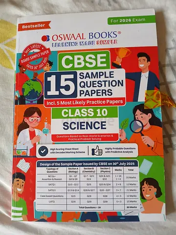 CBSE Sample Papers for Class 10 Oswaal Set of 4 + 2 Solved papers Chapter Wise Competency Based