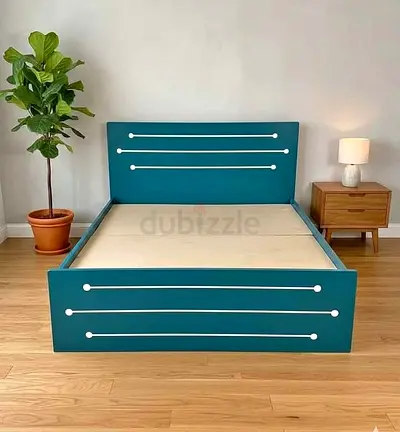 My teal platform bed frame