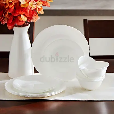 White Porcelain Dinnerware Set (Plates  Bowls) - New