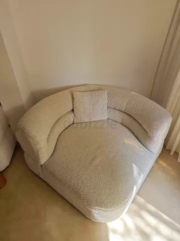 Bouclé Corner Lounge Seat – Modular Sofa Section – Quick Sale