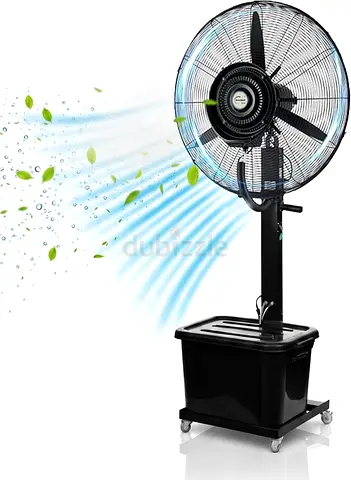 26 Industrial Misting Fan – Heavy Duty Outdoor Cooling Fan with Large Water Tank | 3-Speed with Wid