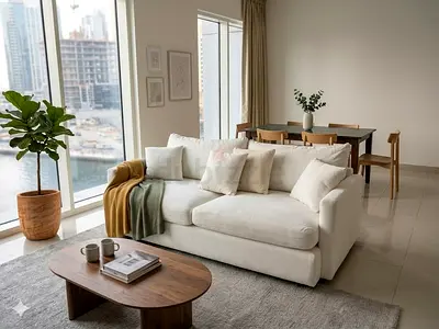 Crate and barrel white color large 3 seater sofa