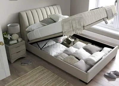 King upholstered ottoman storage bed with lift up storage