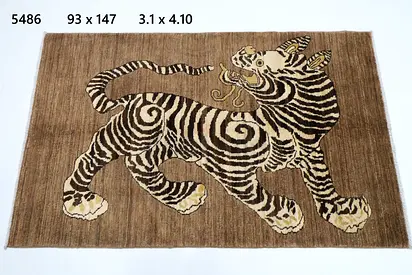 3x5ft 1.0x1.5 m wall hanging brown striped animal work afghan handmade carpet rug