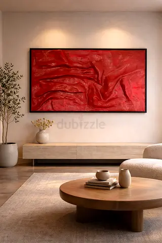 Scarlet Silence – Handmade Textured Abstract Canvas (160x100 cm)